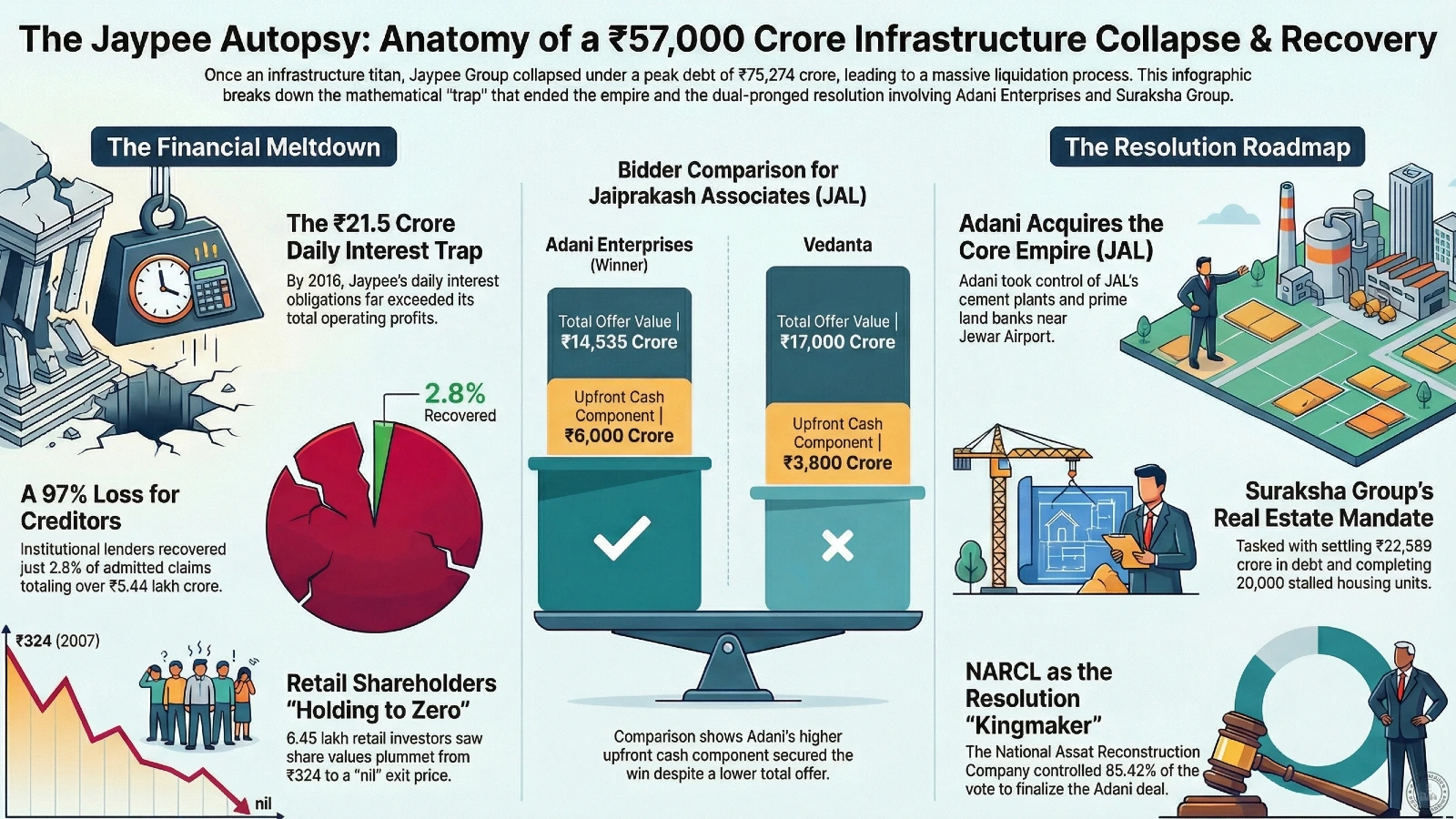 Jaypee, Adani and Suraksha: A Landmark Debt Resolution ?