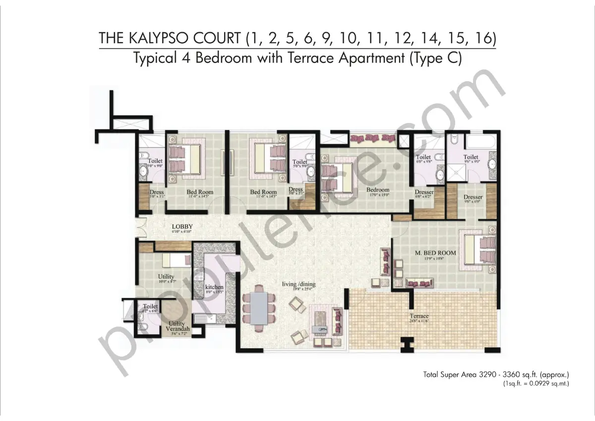 4BHK + Terrace Type A, C