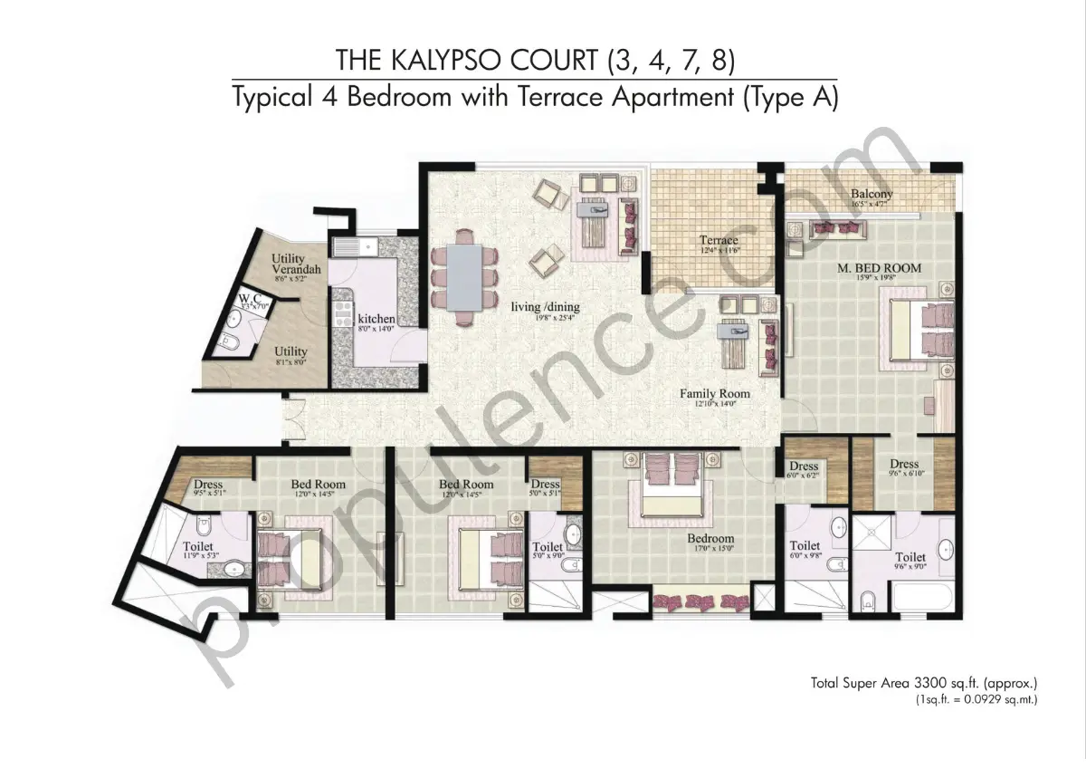 4BHK + Terrace Type A, C