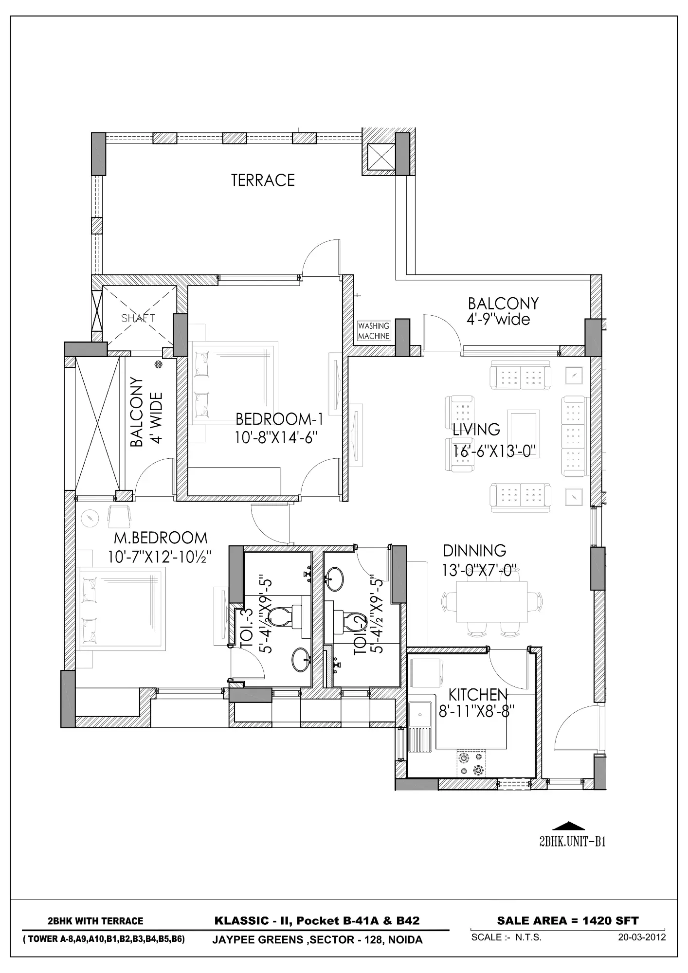 2BHK with Terrace - Unit B1
