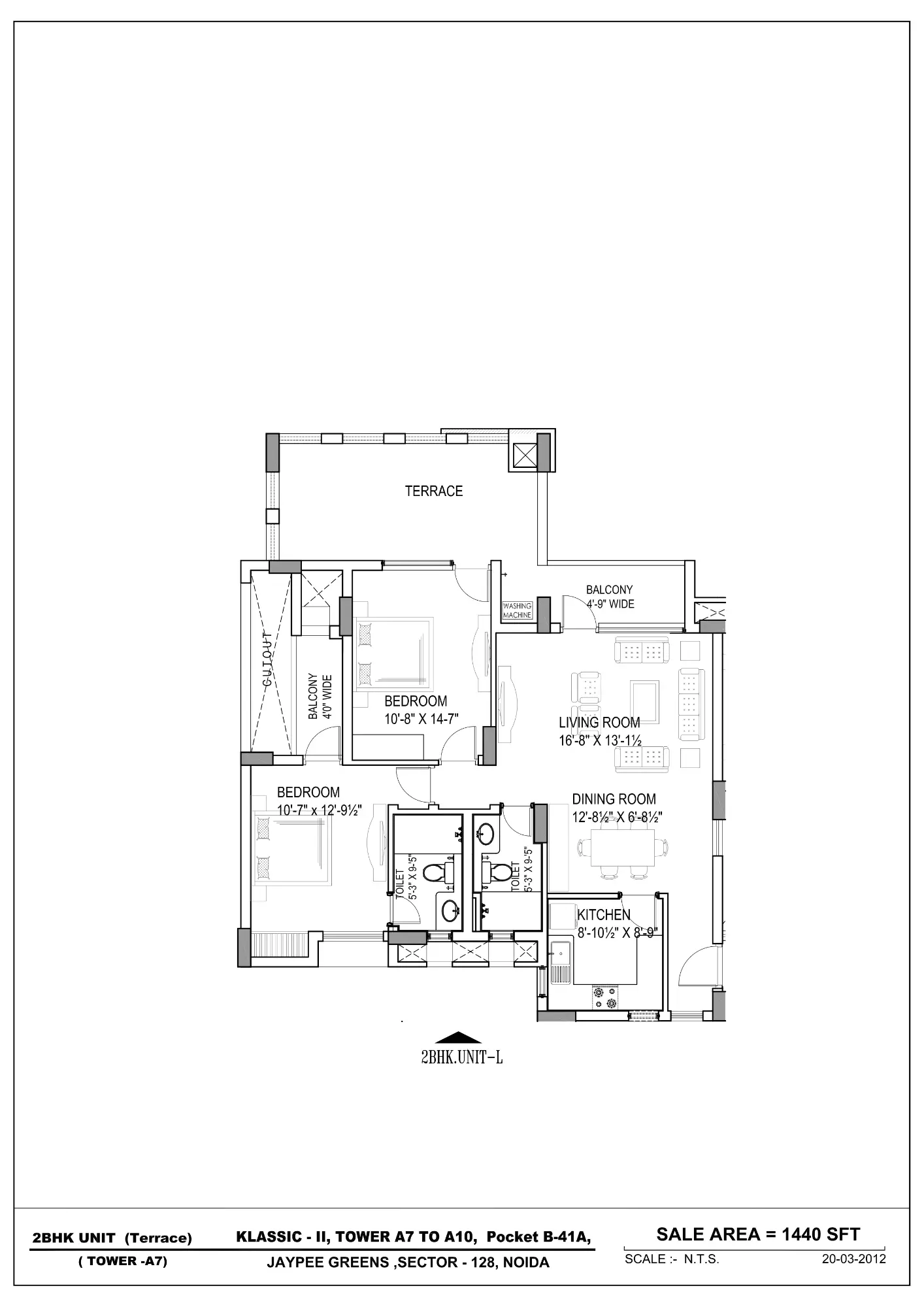 2BHK with Terrace - Unit L