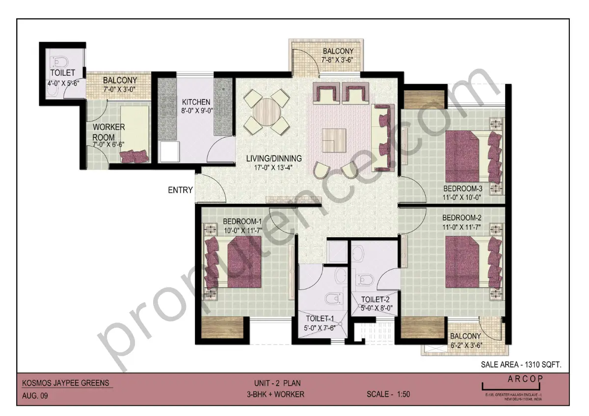 3BHK + Worker Type 5