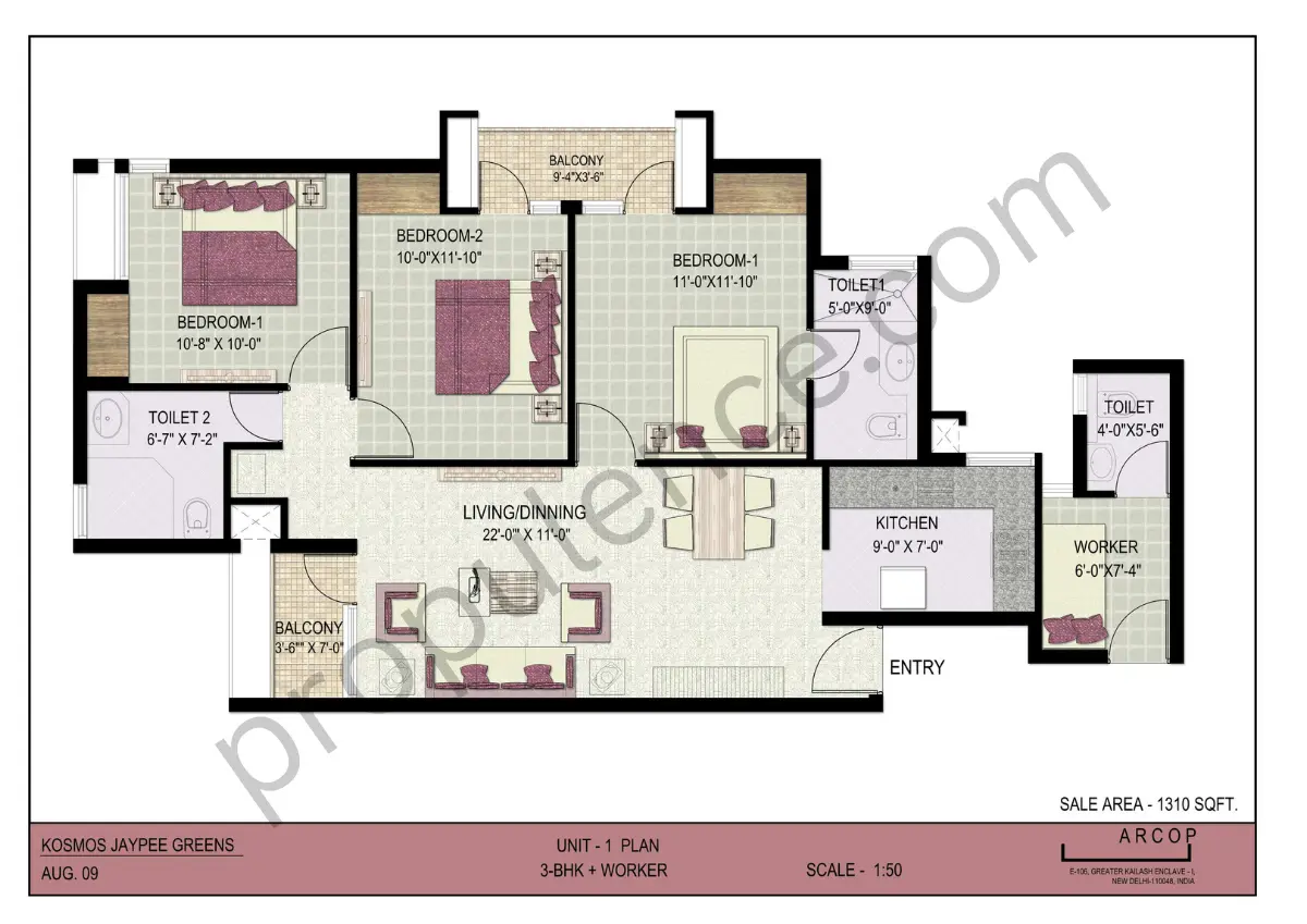 3BHK + Worker Type 4