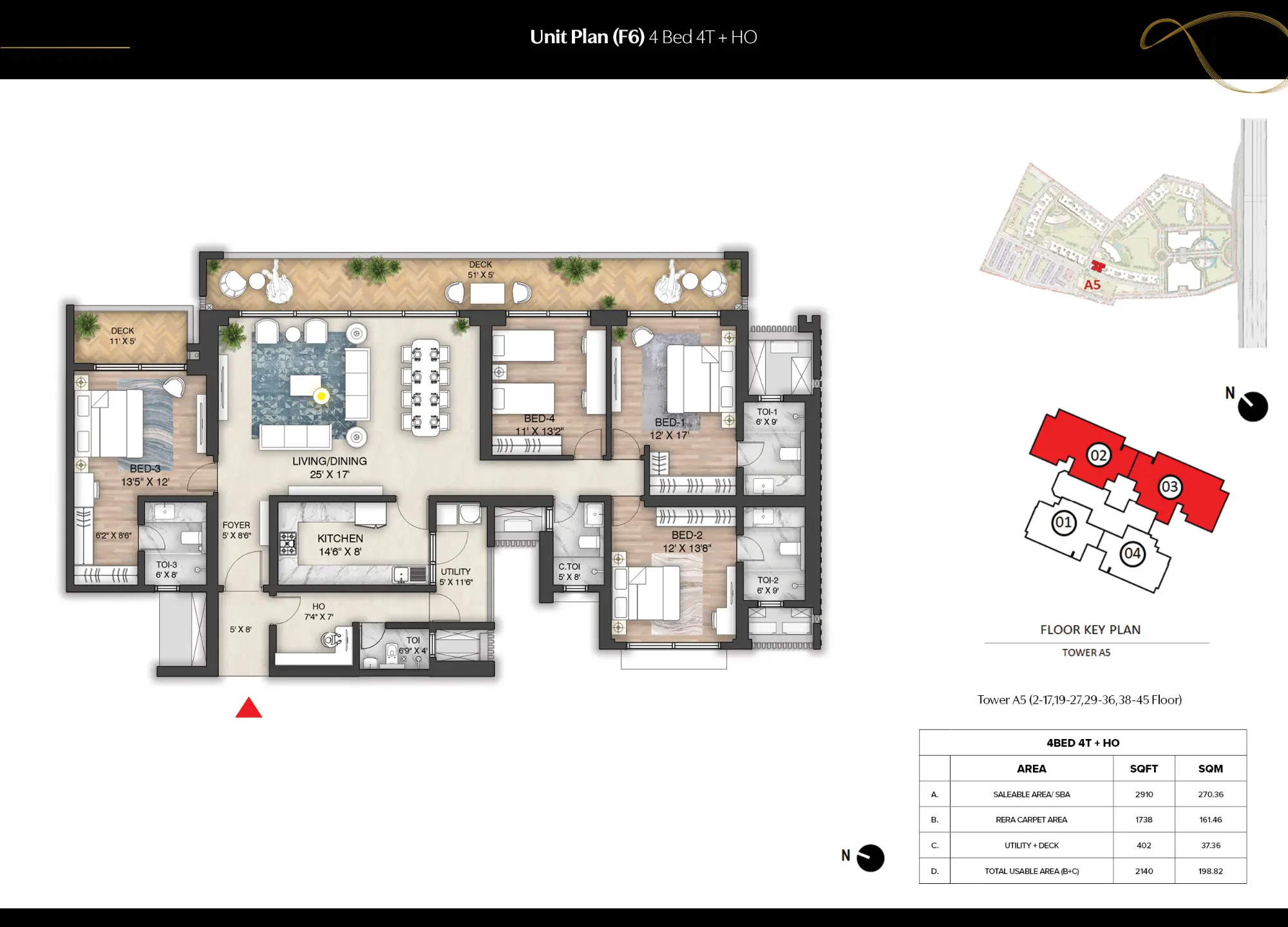 4 Bed 4T + HO