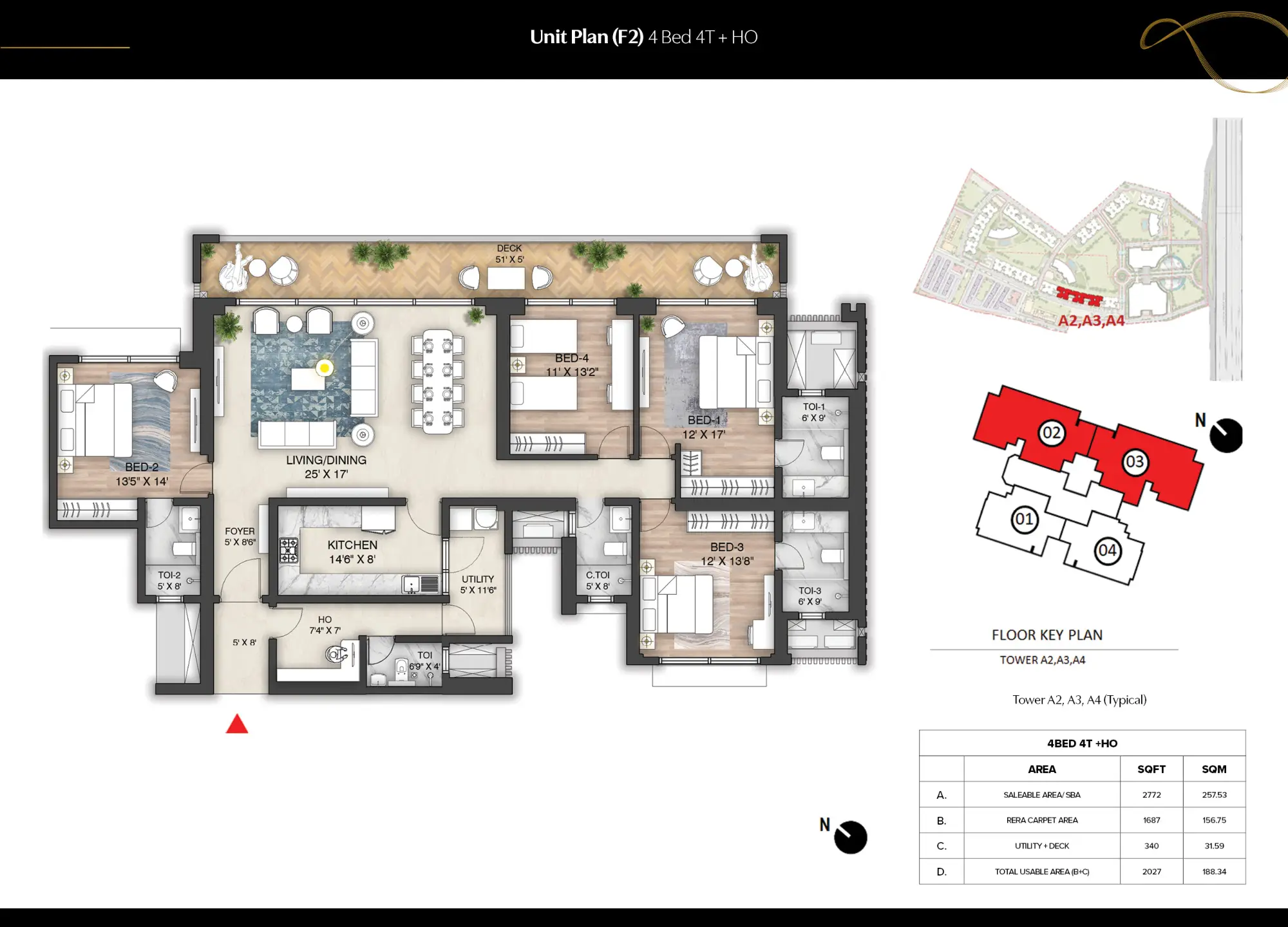 4 Bed 4T + HO