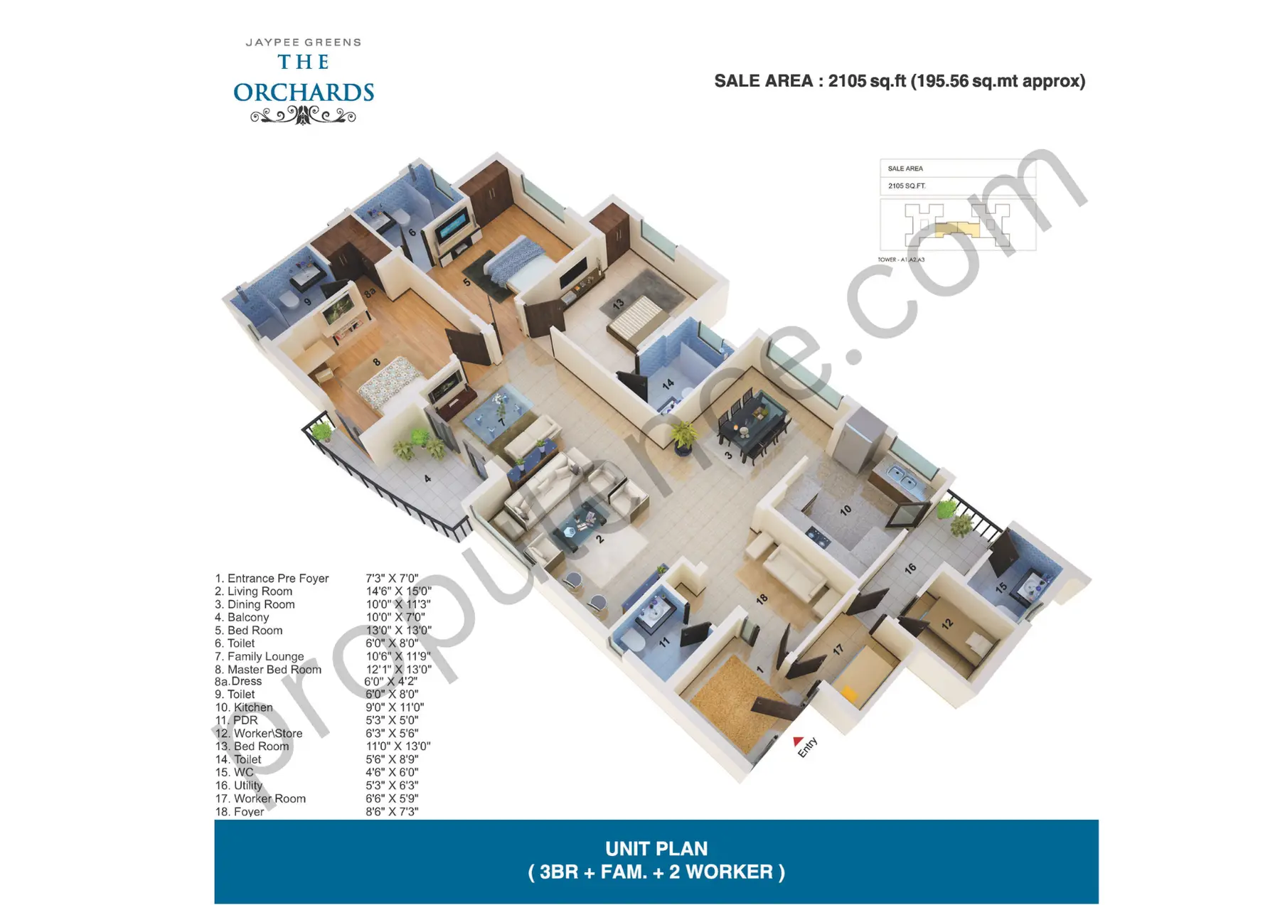 3 Bed Family 2 Worker