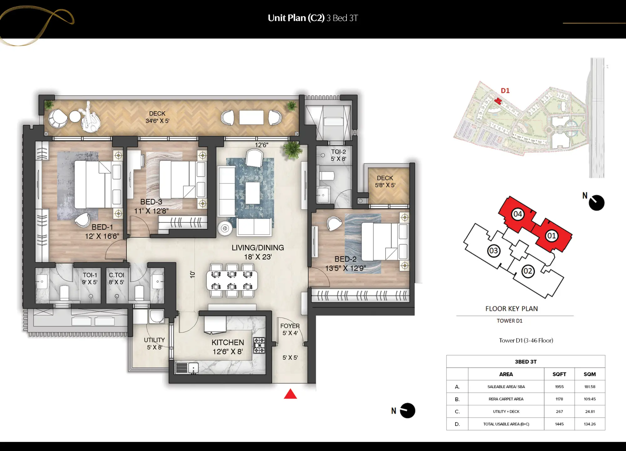 3 Bed 3T