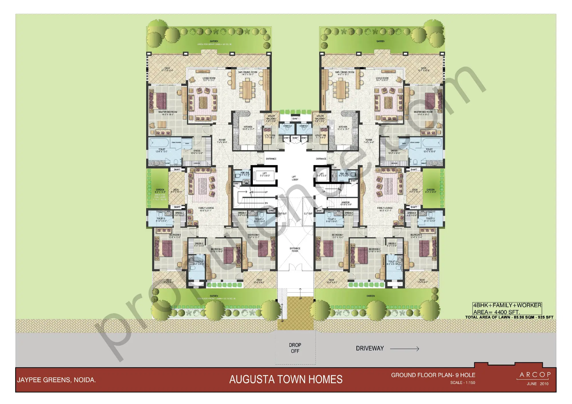 4 BHK + Family + Worker + Lawn