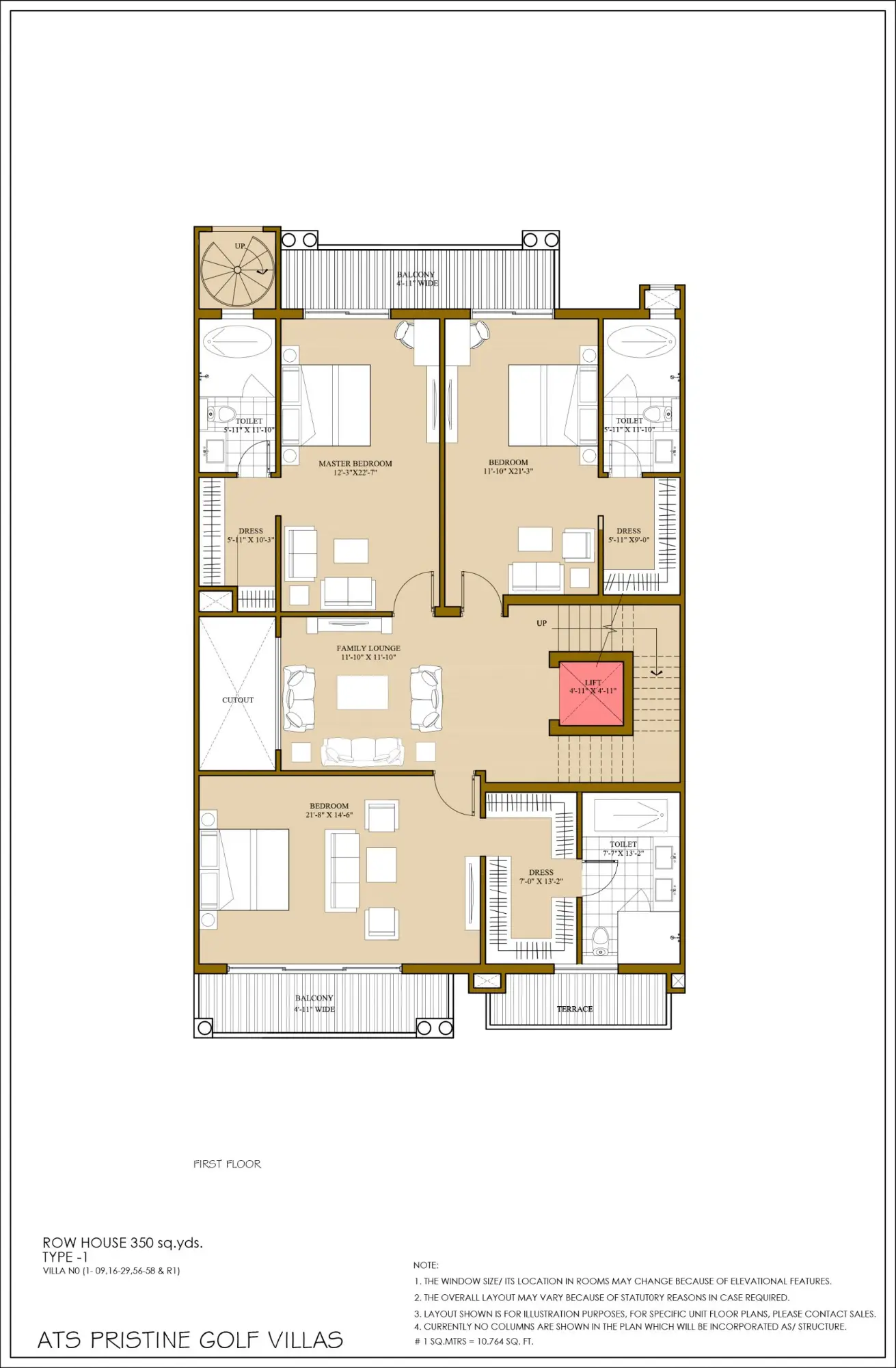 Pristine Golf Villas 350 sq.yds