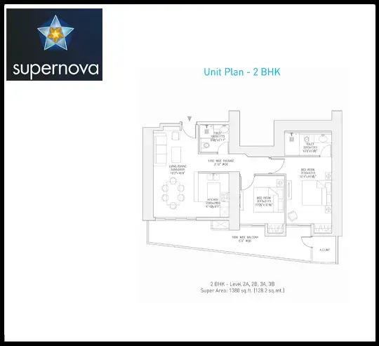 2 BHK - Level 2A, 2B, 3A, 3B
