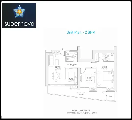 2 BHK - Level 15 to 24