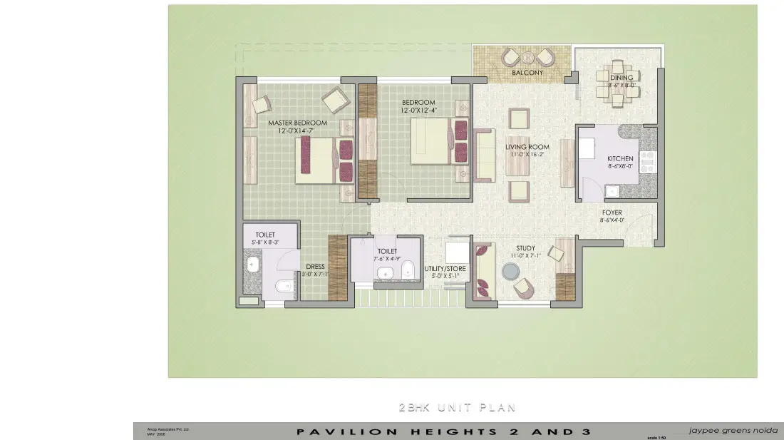 Typical 2 BHK Study Apartment Tower 2