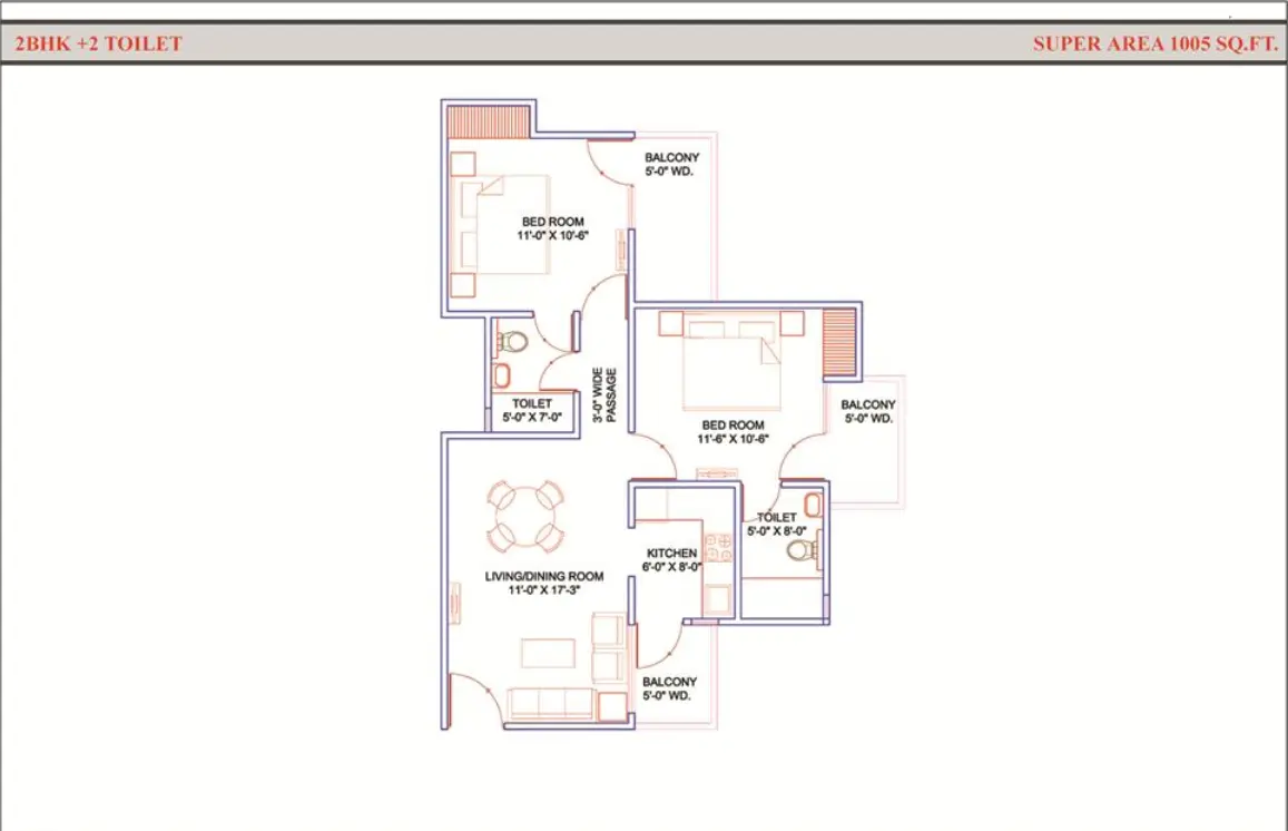 2 Bed