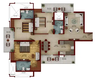 3 BEDROOMS type 1