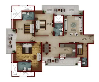3 BEDROOMS type 2