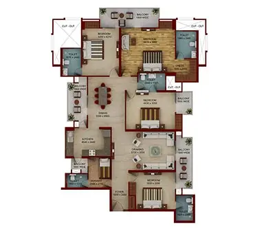 4 BEDROOMS