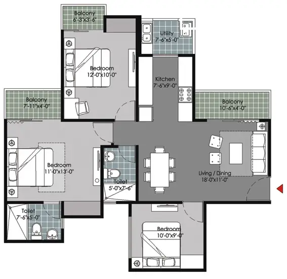 3 Bed type A