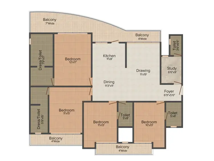 4 bedroom Type A