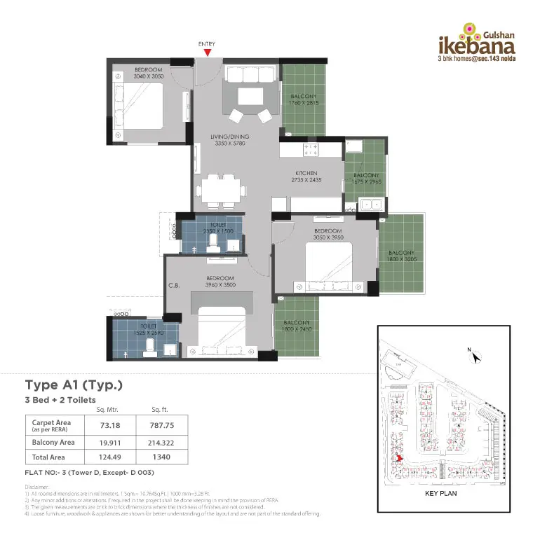 3 Bed Type A1 (Typ.)