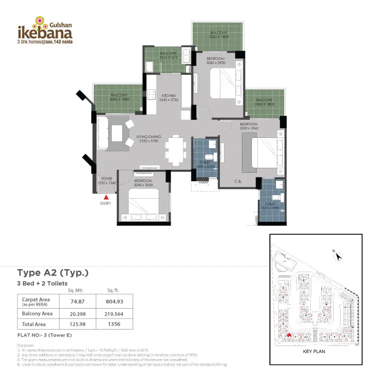 3 Bed Type A2 (Typ.)