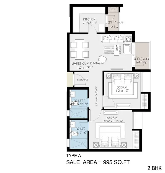 2 BHK – Type A