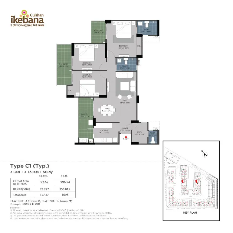 3 Bed Type C1 (Typ.)