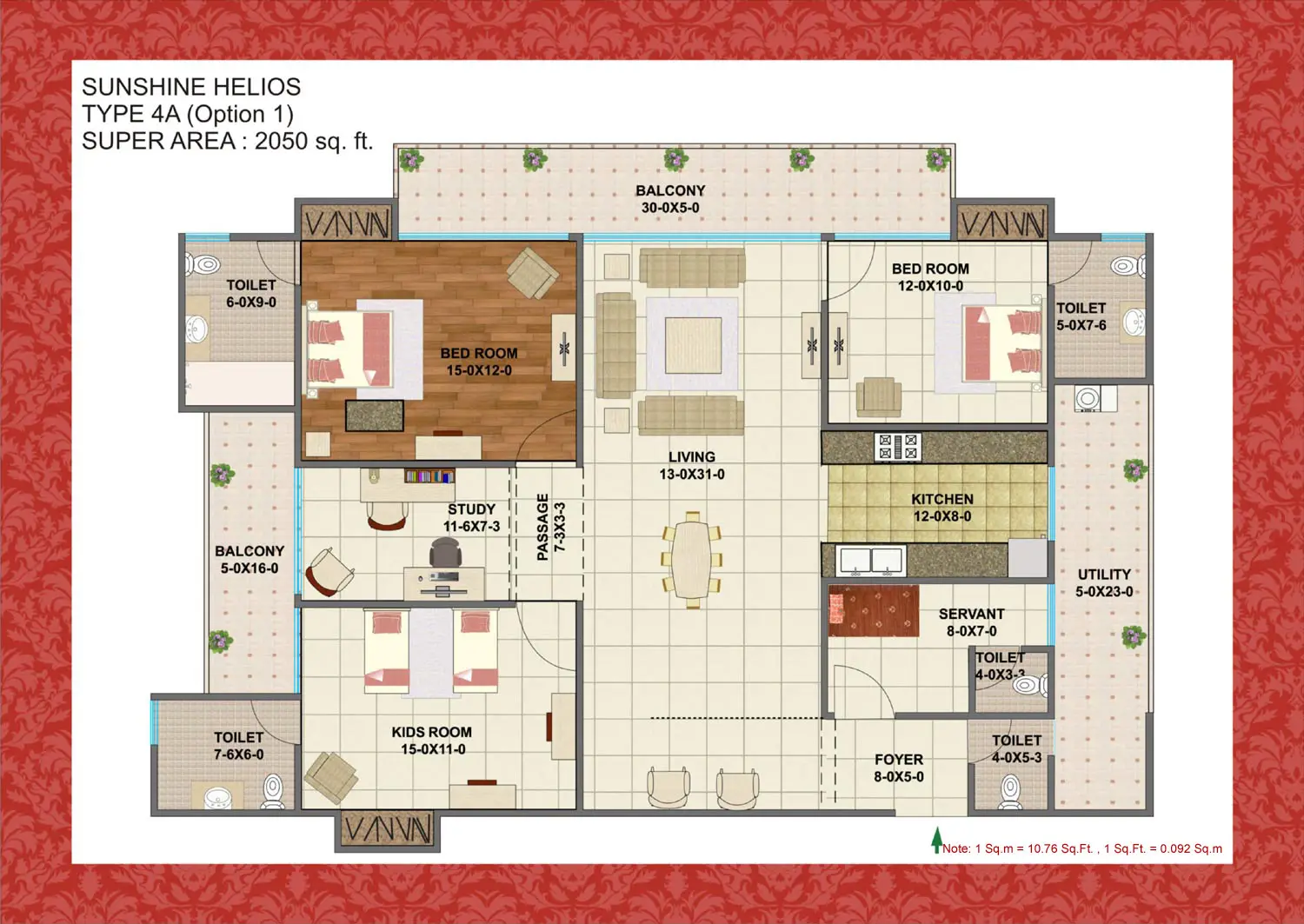 3 BHK + Help