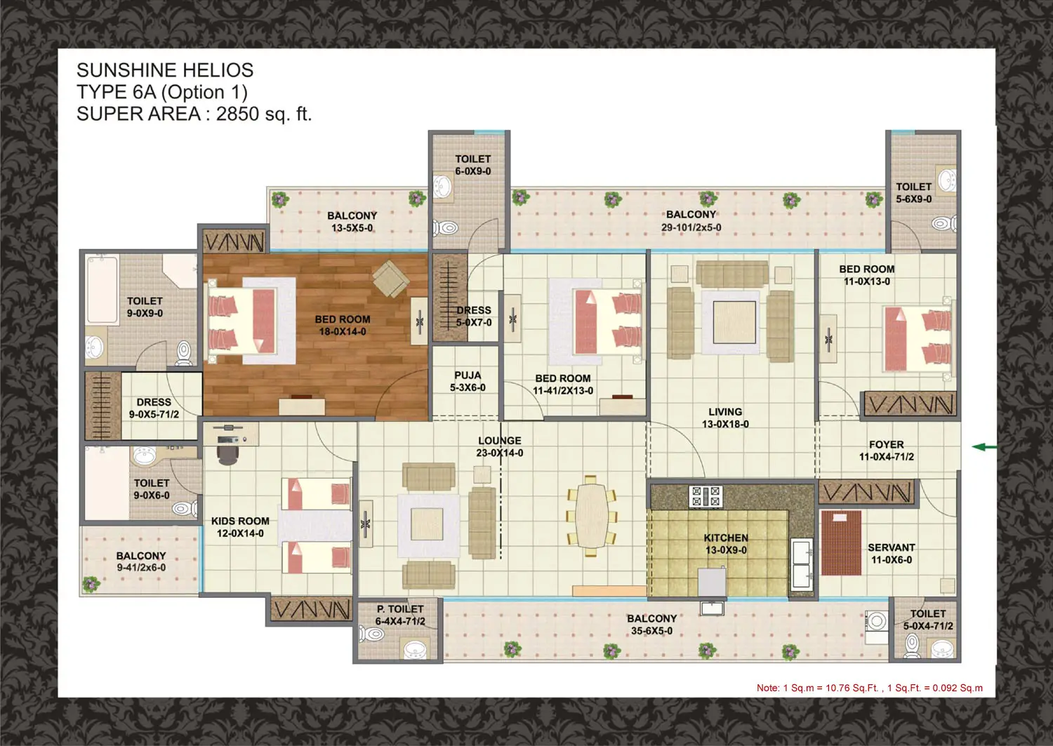 4 BHK + Help Typ 6A