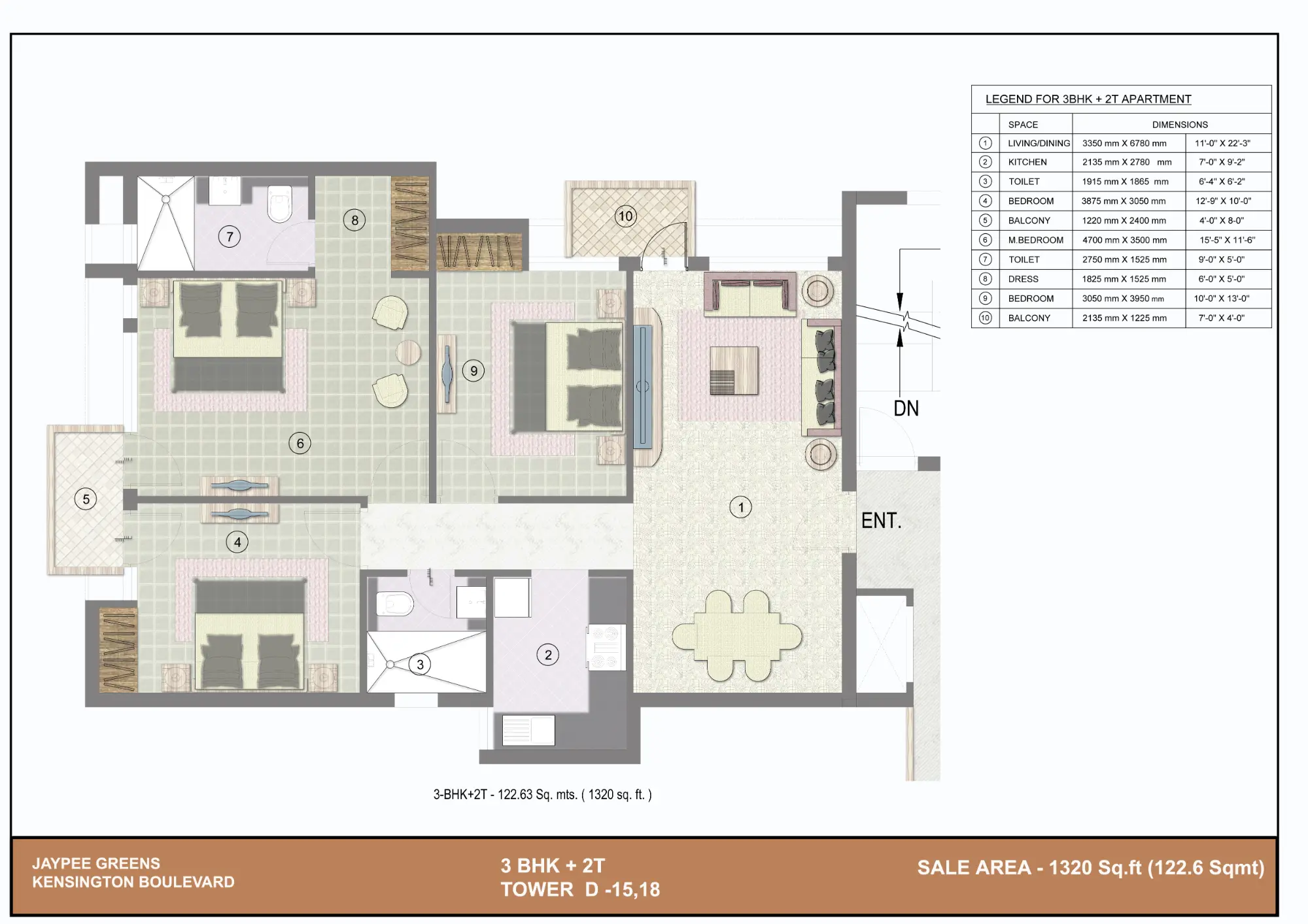 3 BHK+2T