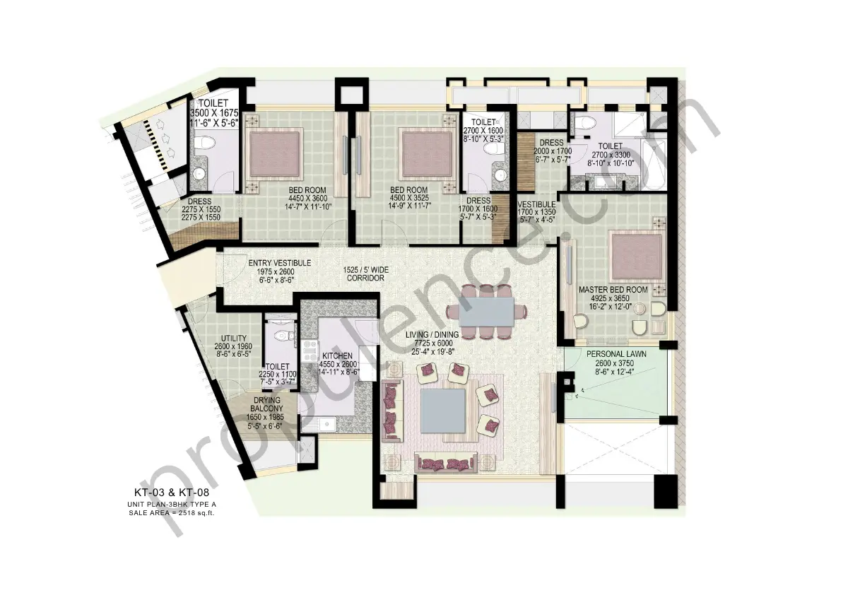 3BHK Type A