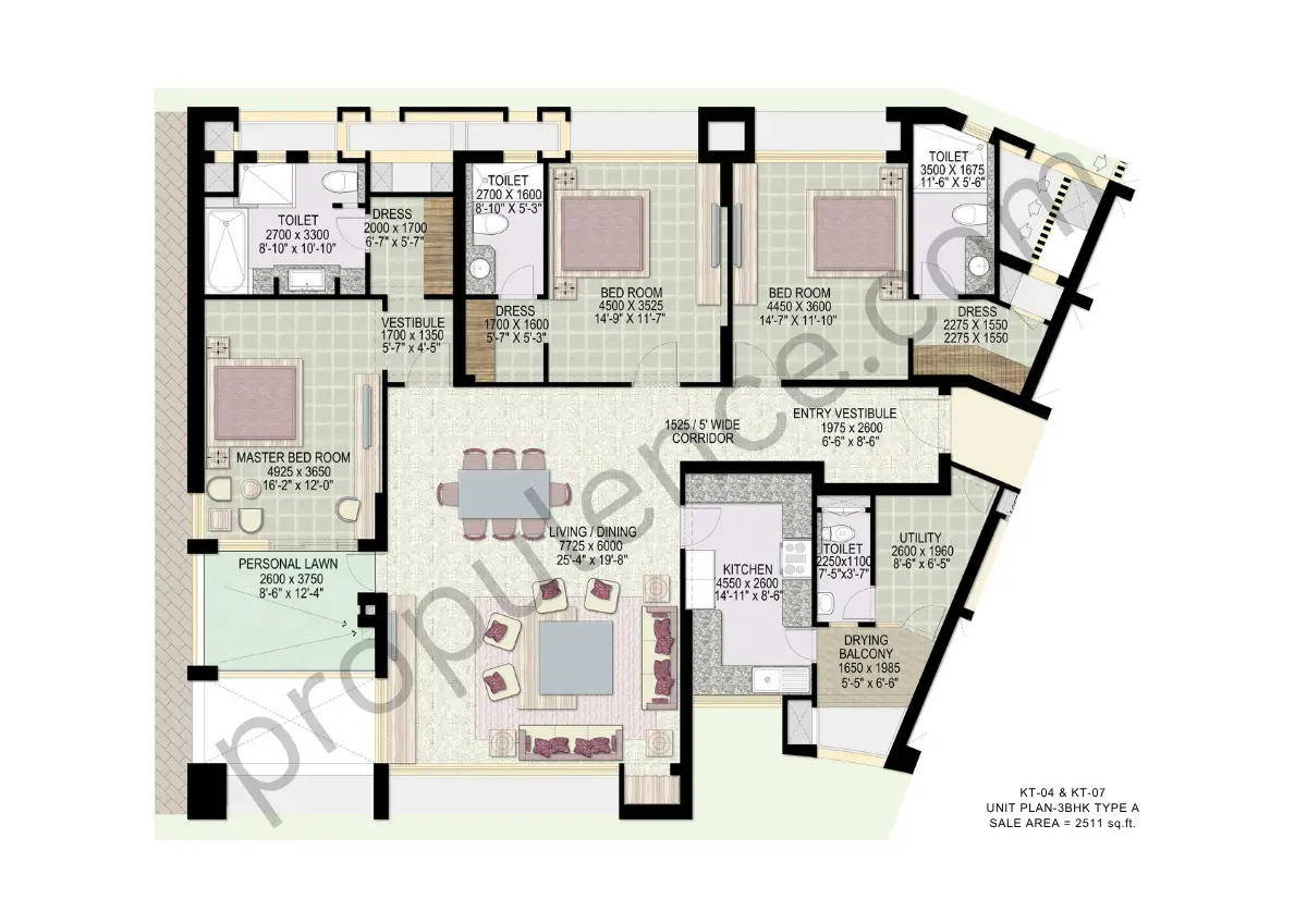 3BHK Type A