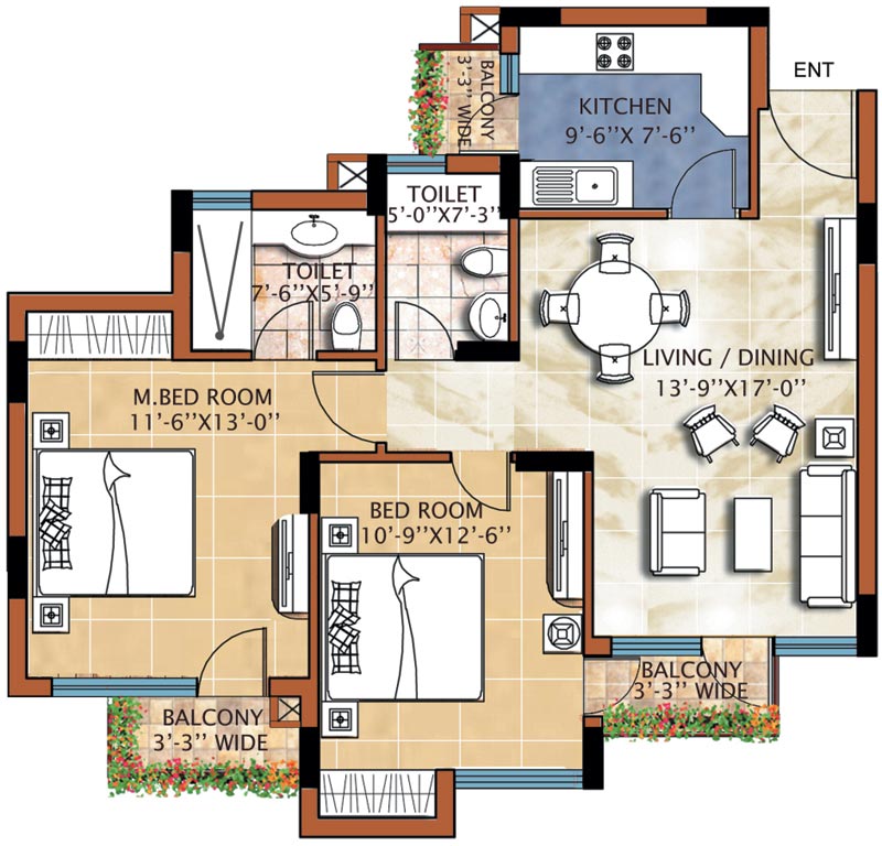 2 BED