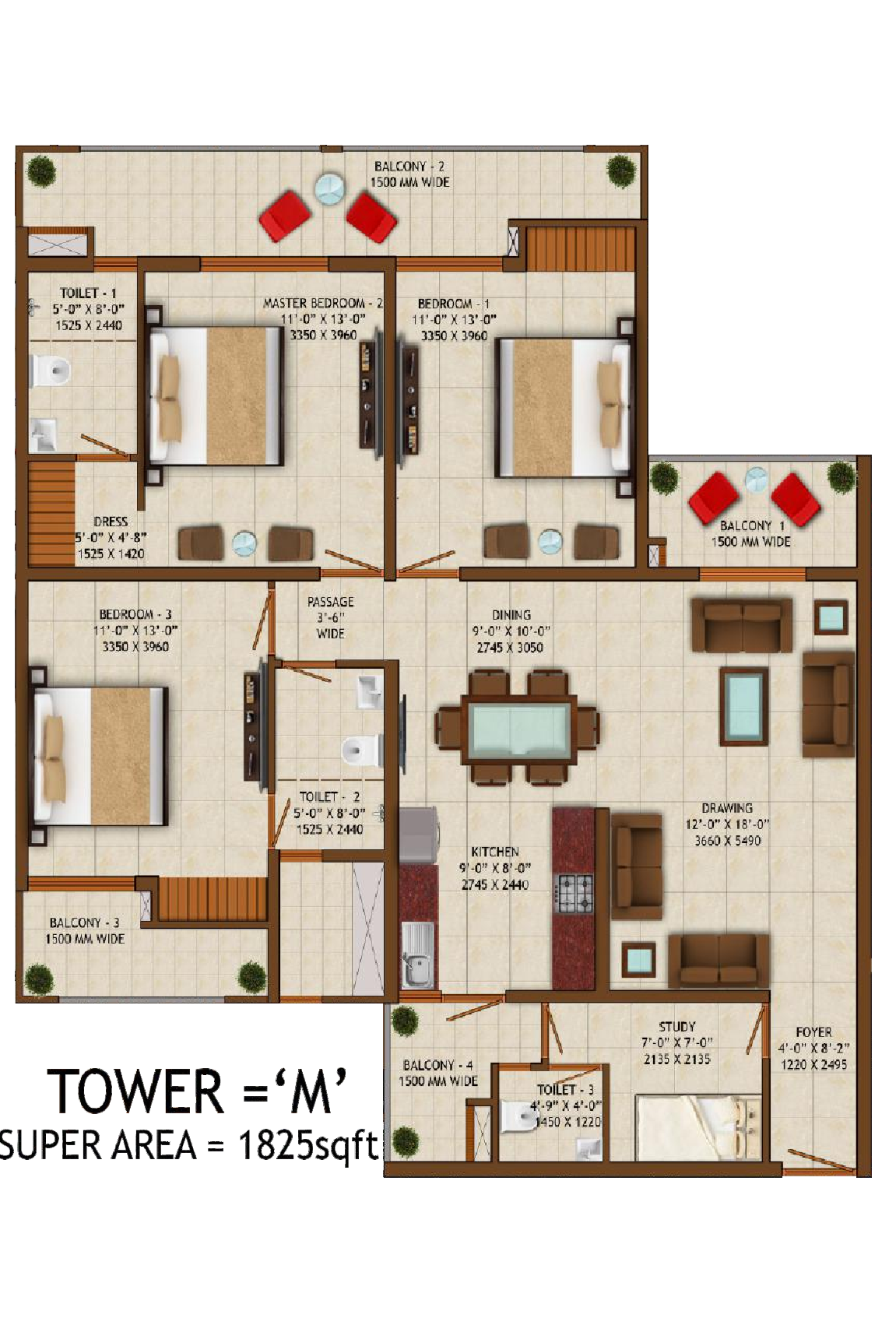 3 Bed Type 1
