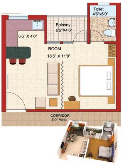 1 Bed Type 1