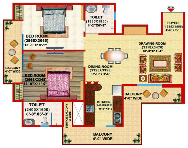 2 BED
