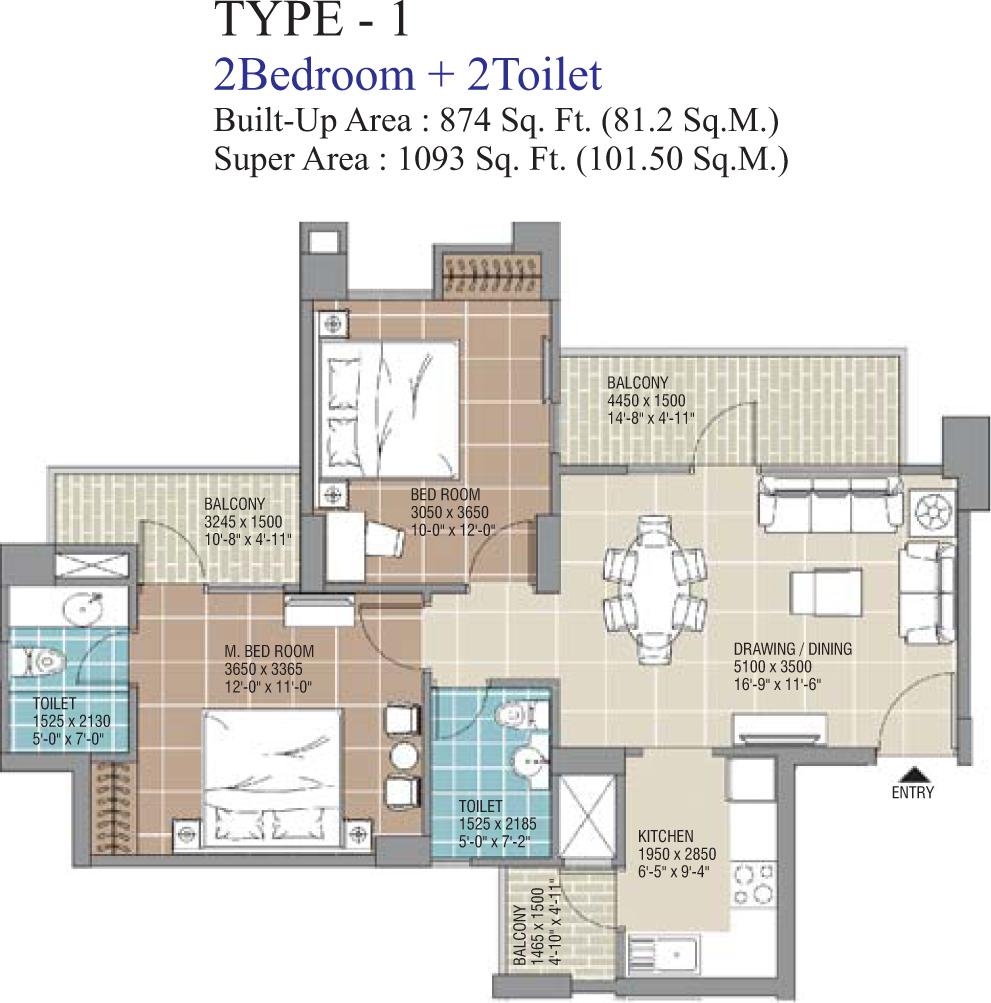 2 BED TYPE 1