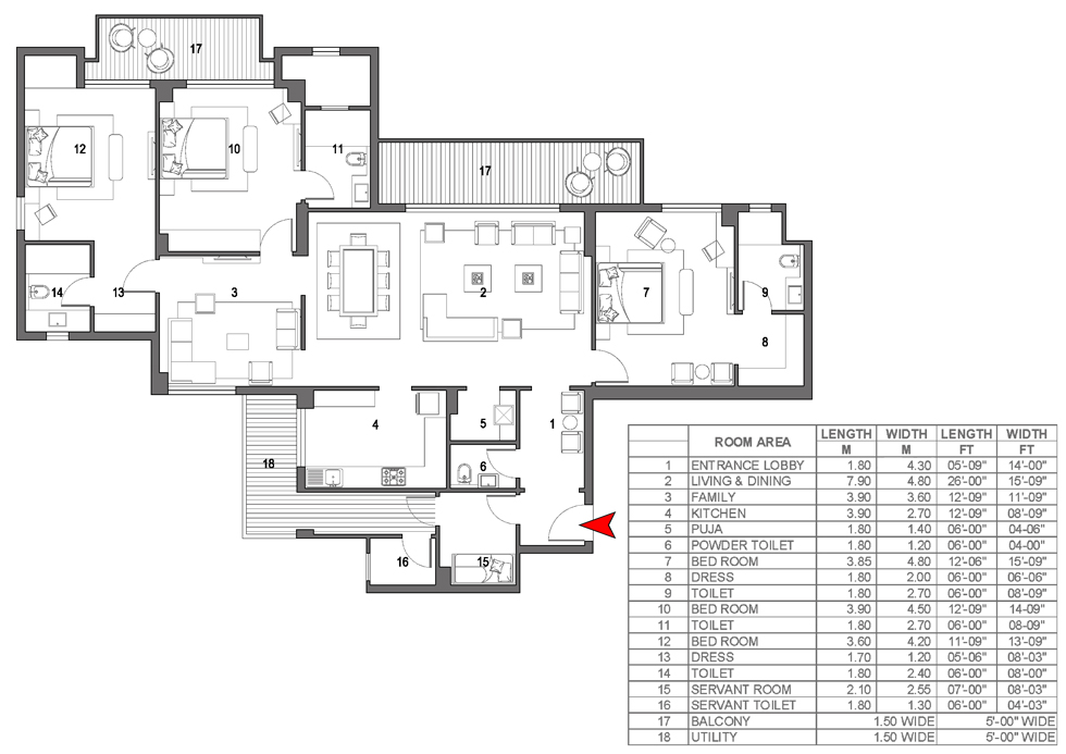 3 BED
