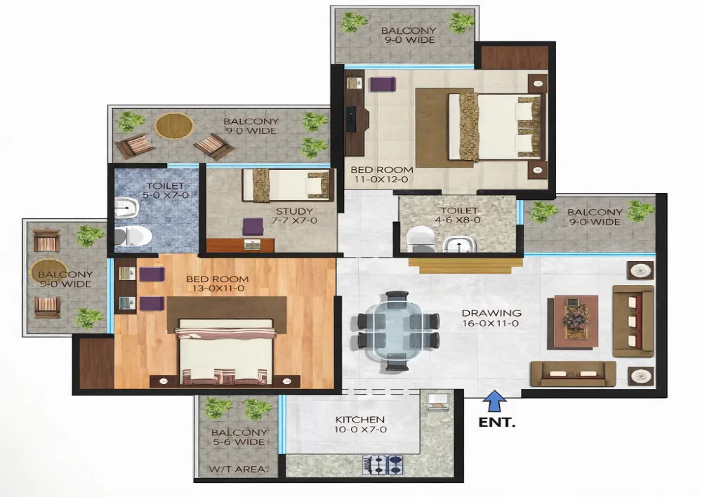 2 BED