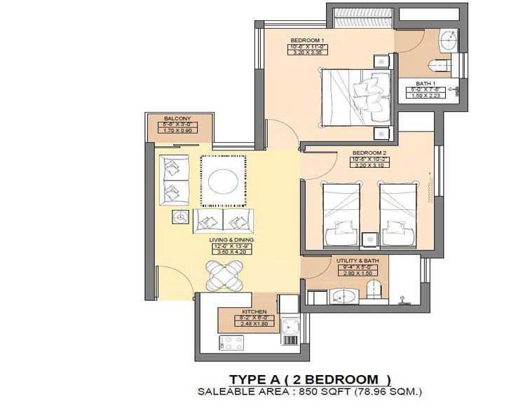 2 BED  TYPE 1