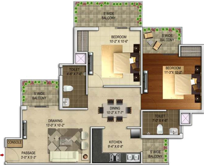 2 BED TYPE 1