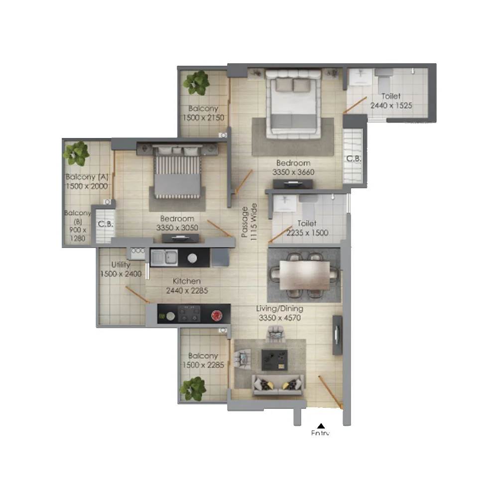 2 BED TYPE 1