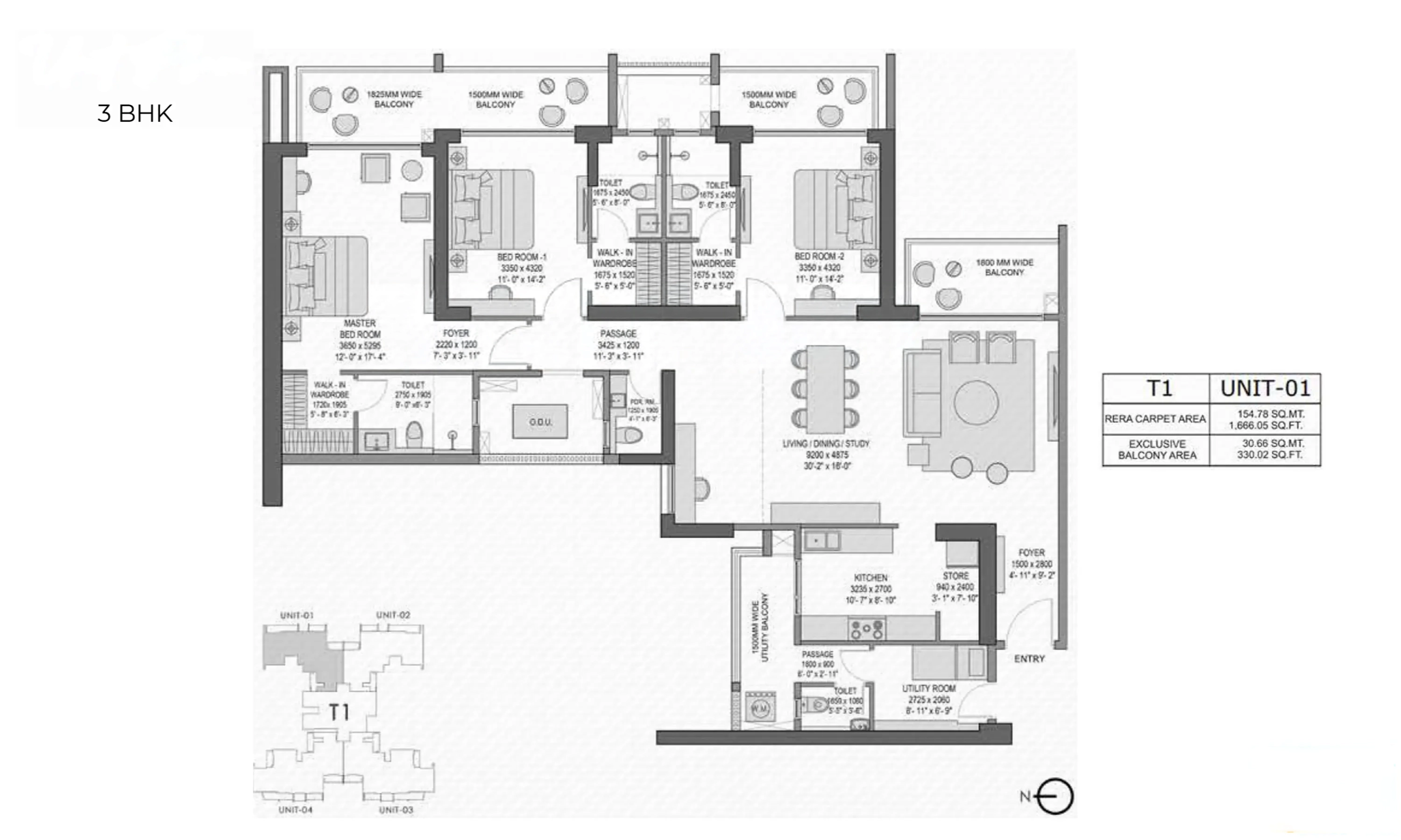 3 BED
