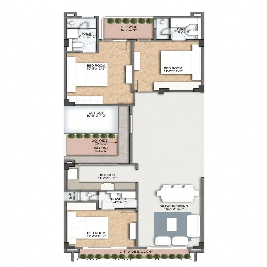 2 BED