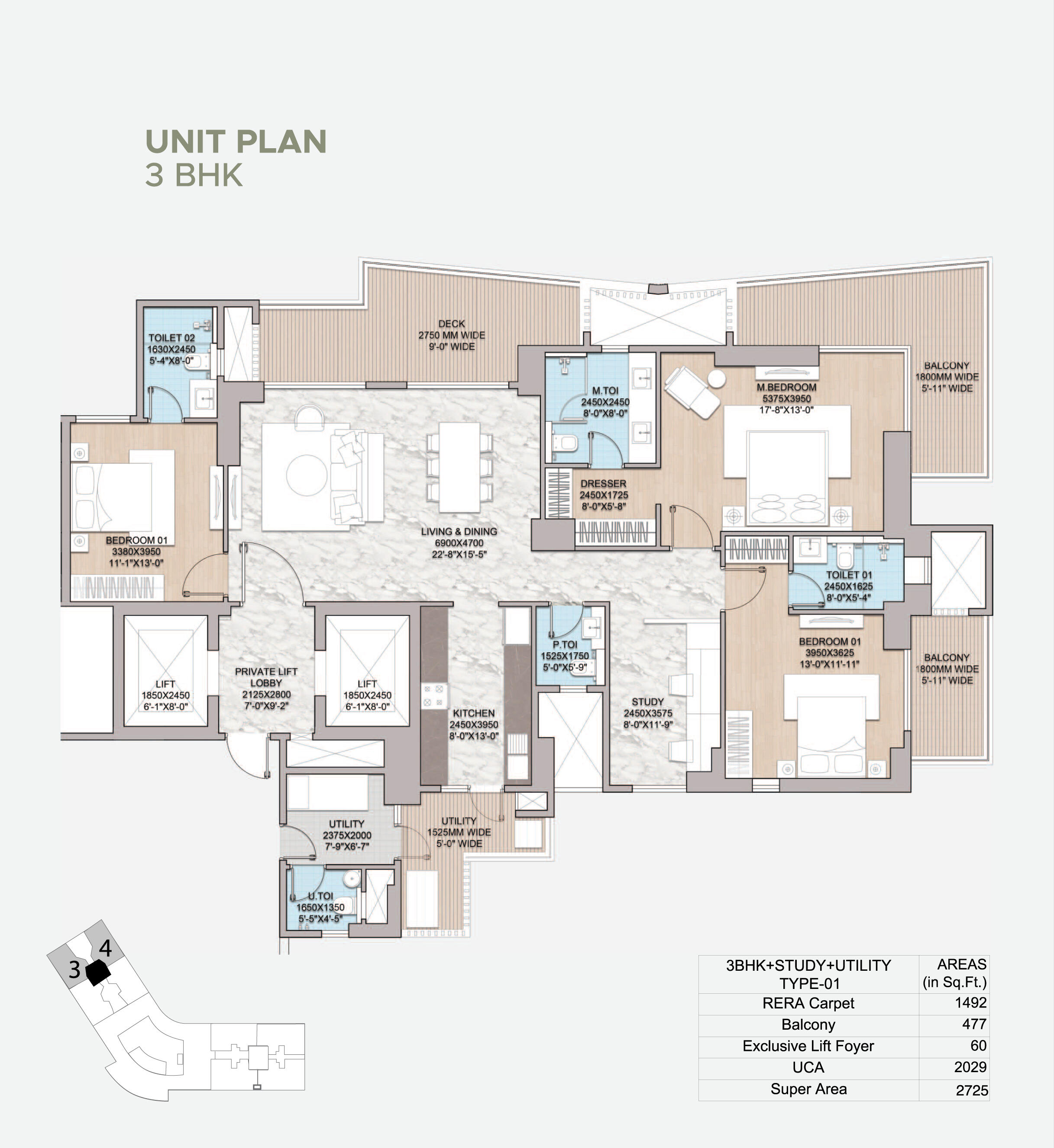 3 BED TYPE 1