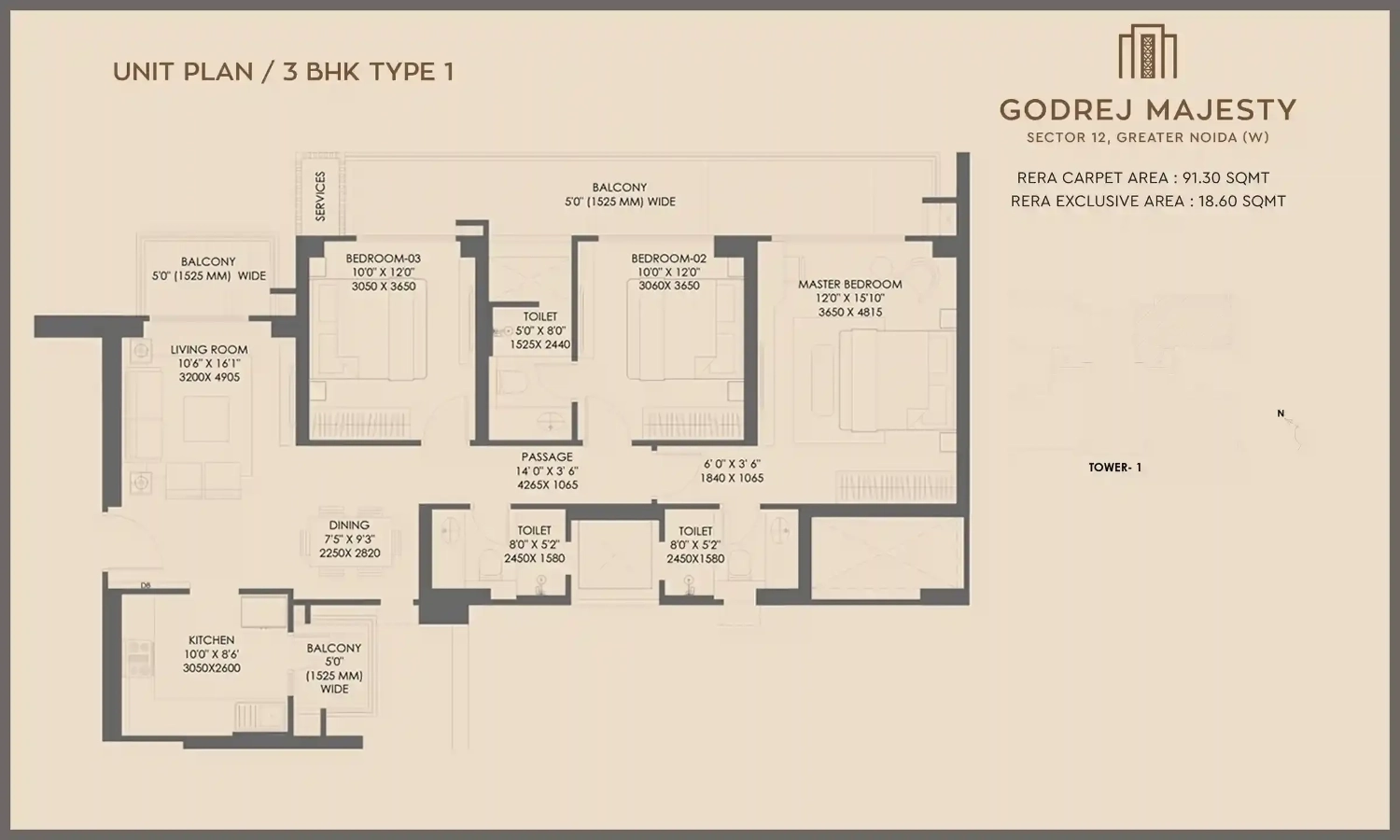 3 BED TYPE 1