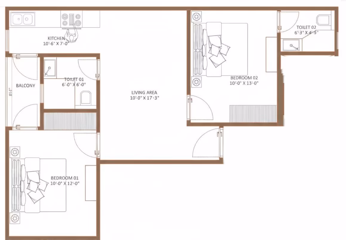 2 BED TYPE 1