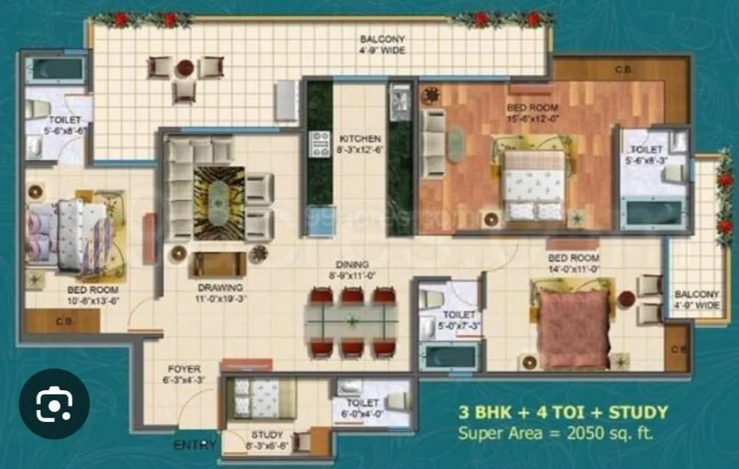 Maxblis Grand Kingston Sector- 75 Noida, 3Bhk with Servant Room