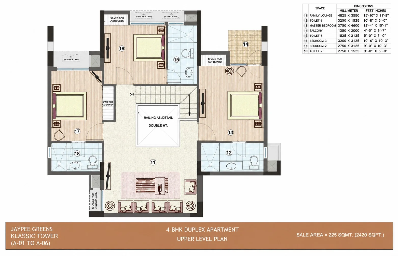 4 BHK Duplex Apartment for Sale in Jaypee Greens Klassic, Sector 134, Noida